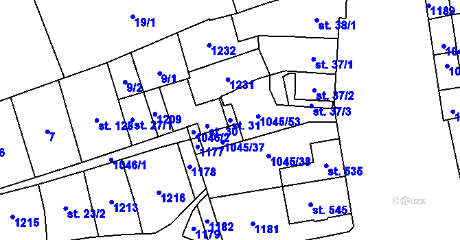 Parcela st. 31 v KÚ Černovír, Katastrální mapa