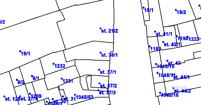 Parcela st. 38/1 v KÚ Černovír, Katastrální mapa