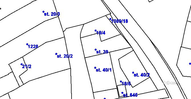 Parcela st. 39 v KÚ Černovír, Katastrální mapa
