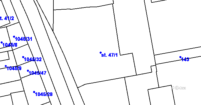 Parcela st. 47/1 v KÚ Černovír, Katastrální mapa