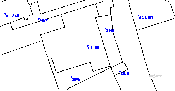 Parcela st. 59 v KÚ Černovír, Katastrální mapa