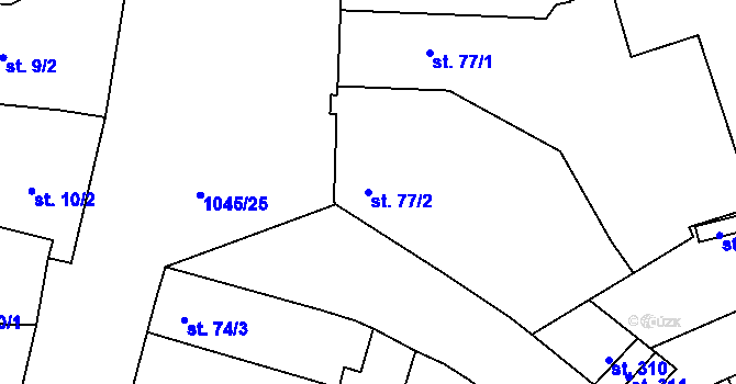 Parcela st. 77/2 v KÚ Černovír, Katastrální mapa