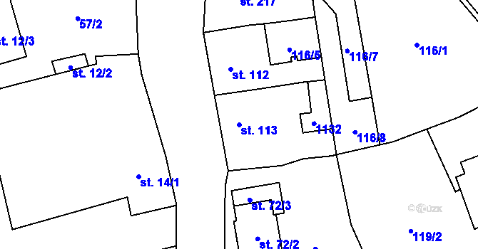 Parcela st. 113 v KÚ Černovír, Katastrální mapa