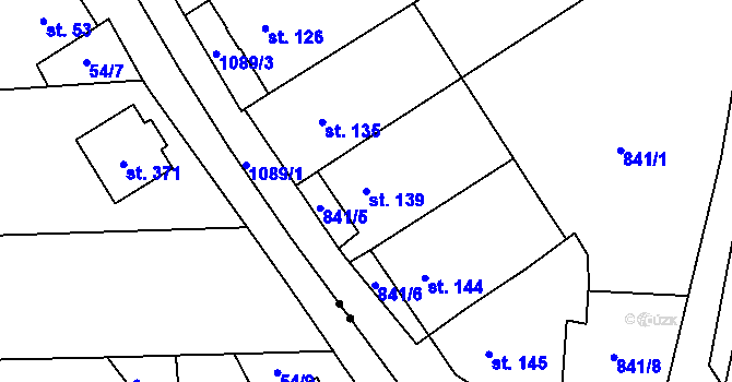 Parcela st. 139 v KÚ Černovír, Katastrální mapa