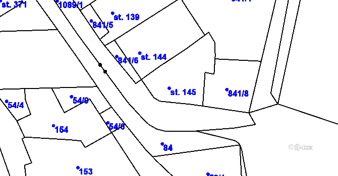 Parcela st. 145 v KÚ Černovír, Katastrální mapa