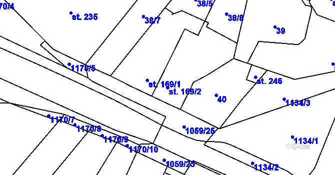 Parcela st. 169/2 v KÚ Černovír, Katastrální mapa