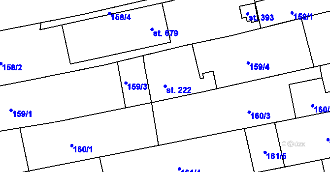 Parcela st. 222 v KÚ Černovír, Katastrální mapa