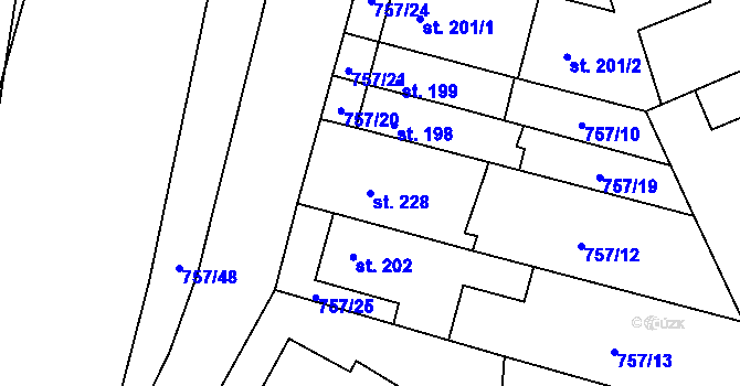 Parcela st. 228 v KÚ Černovír, Katastrální mapa