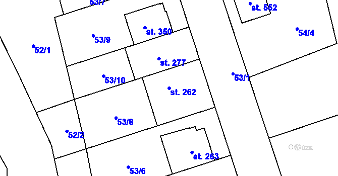 Parcela st. 262 v KÚ Černovír, Katastrální mapa
