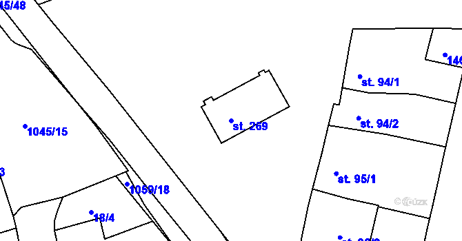 Parcela st. 269 v KÚ Černovír, Katastrální mapa