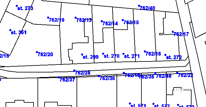 Parcela st. 270 v KÚ Černovír, Katastrální mapa
