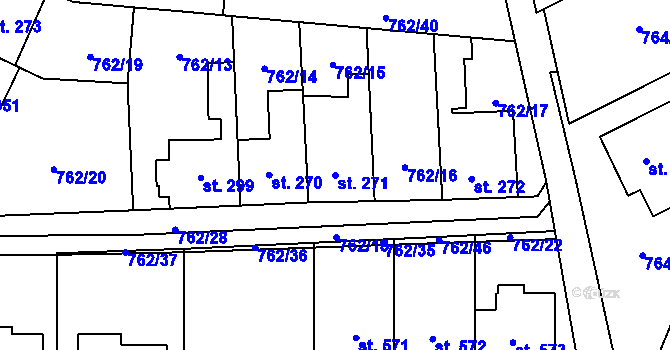 Parcela st. 271 v KÚ Černovír, Katastrální mapa