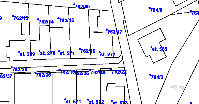 Parcela st. 272 v KÚ Černovír, Katastrální mapa