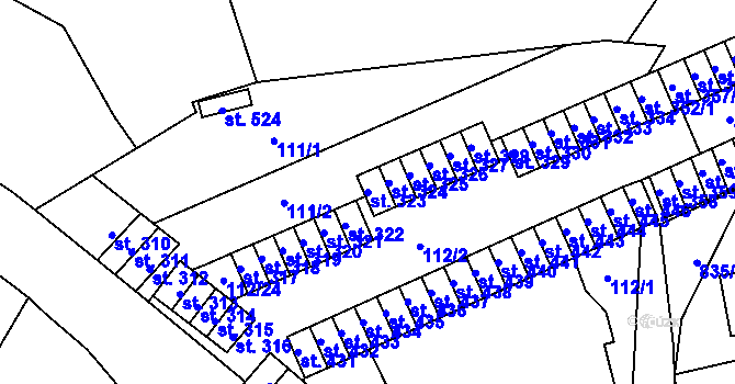 Parcela st. 323 v KÚ Černovír, Katastrální mapa