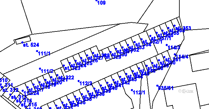 Parcela st. 329 v KÚ Černovír, Katastrální mapa