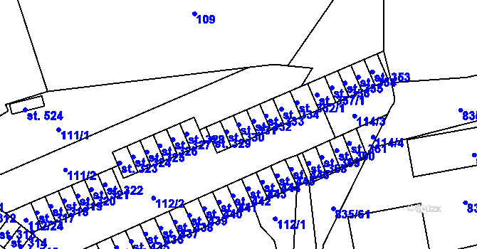 Parcela st. 331 v KÚ Černovír, Katastrální mapa