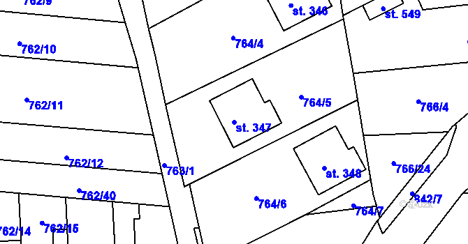 Parcela st. 347 v KÚ Černovír, Katastrální mapa
