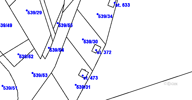 Parcela st. 372 v KÚ Černovír, Katastrální mapa
