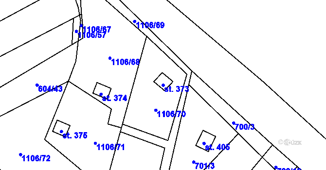Parcela st. 373 v KÚ Černovír, Katastrální mapa
