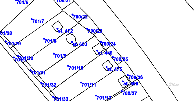 Parcela st. 448 v KÚ Černovír, Katastrální mapa