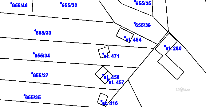 Parcela st. 471 v KÚ Černovír, Katastrální mapa