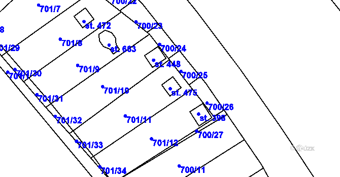 Parcela st. 475 v KÚ Černovír, Katastrální mapa