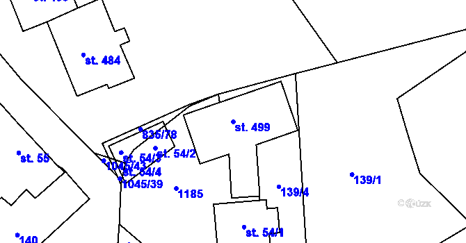 Parcela st. 499 v KÚ Černovír, Katastrální mapa