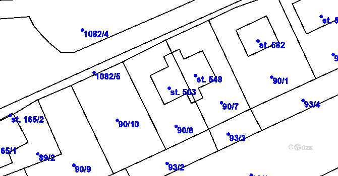 Parcela st. 503 v KÚ Černovír, Katastrální mapa
