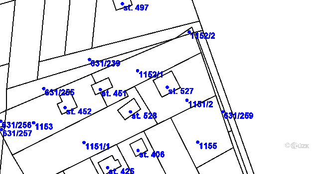 Parcela st. 527 v KÚ Černovír, Katastrální mapa