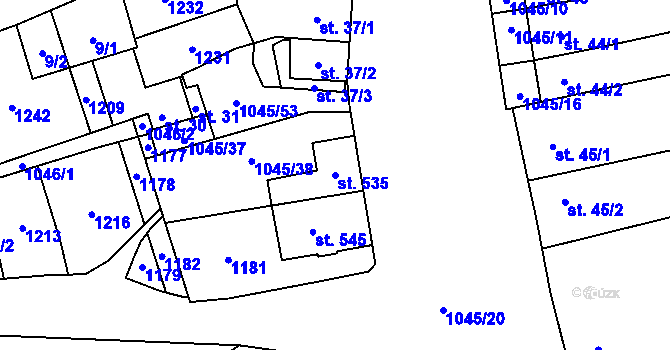 Parcela st. 535 v KÚ Černovír, Katastrální mapa