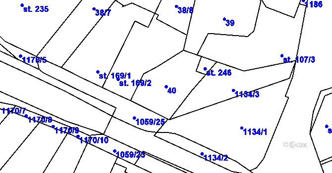 Parcela st. 40 v KÚ Černovír, Katastrální mapa