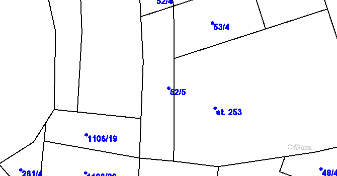 Parcela st. 52/5 v KÚ Černovír, Katastrální mapa