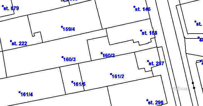 Parcela st. 160/2 v KÚ Černovír, Katastrální mapa
