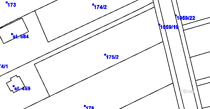 Parcela st. 175/2 v KÚ Černovír, Katastrální mapa