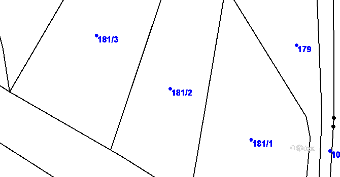 Parcela st. 181/2 v KÚ Černovír, Katastrální mapa