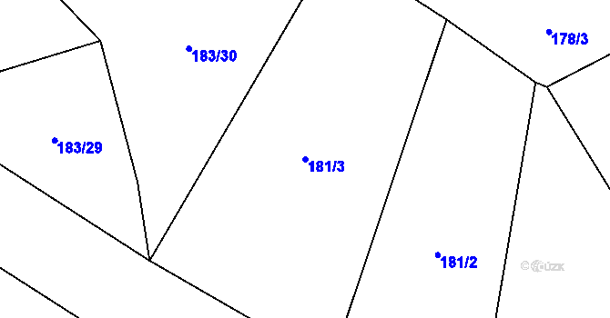 Parcela st. 181/3 v KÚ Černovír, Katastrální mapa