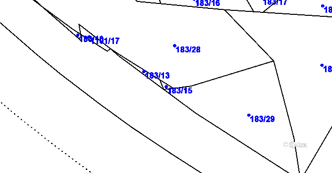 Parcela st. 183/15 v KÚ Černovír, Katastrální mapa