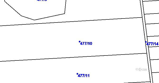 Parcela st. 477/10 v KÚ Černovír, Katastrální mapa