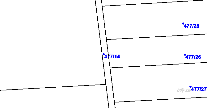 Parcela st. 477/14 v KÚ Černovír, Katastrální mapa