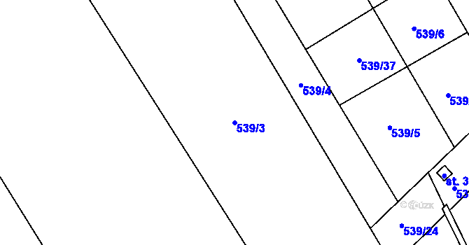 Parcela st. 539/3 v KÚ Černovír, Katastrální mapa