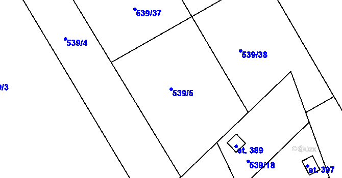 Parcela st. 539/5 v KÚ Černovír, Katastrální mapa