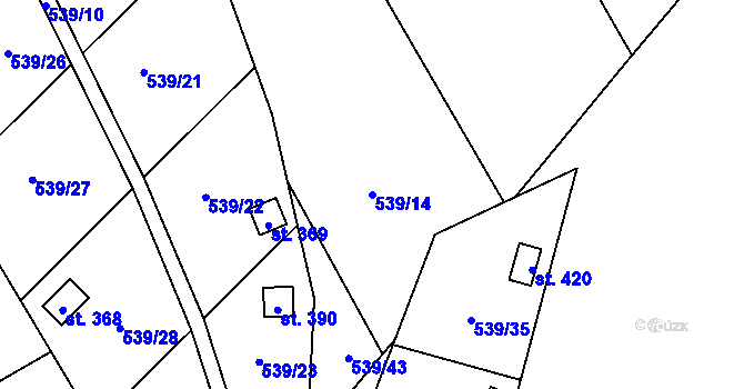 Parcela st. 539/14 v KÚ Černovír, Katastrální mapa
