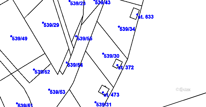 Parcela st. 539/30 v KÚ Černovír, Katastrální mapa