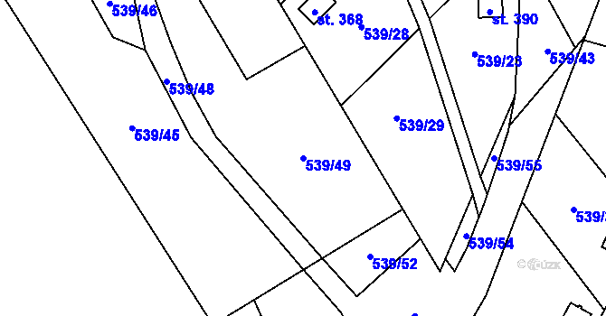 Parcela st. 539/49 v KÚ Černovír, Katastrální mapa