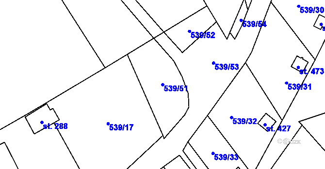 Parcela st. 539/51 v KÚ Černovír, Katastrální mapa