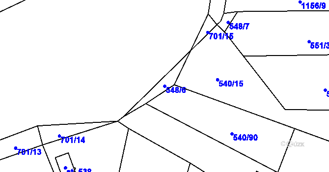 Parcela st. 548/6 v KÚ Černovír, Katastrální mapa