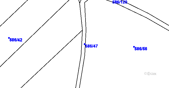 Parcela st. 586/47 v KÚ Černovír, Katastrální mapa