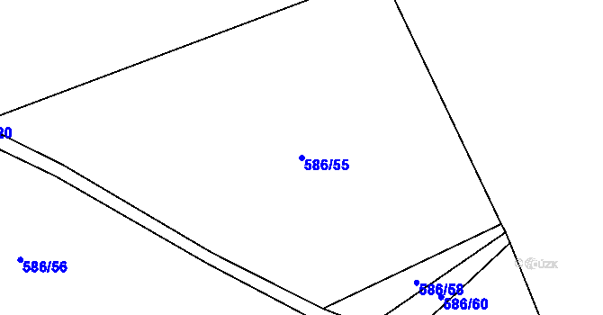 Parcela st. 586/55 v KÚ Černovír, Katastrální mapa