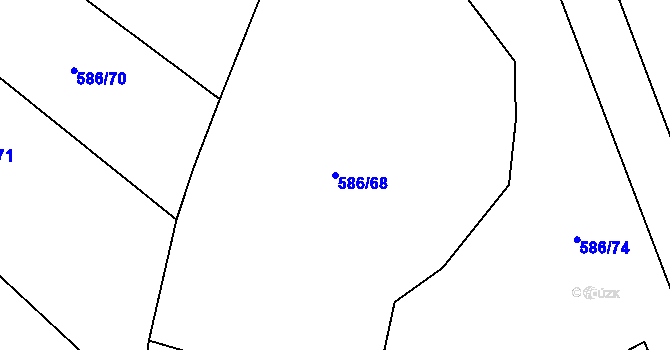 Parcela st. 586/68 v KÚ Černovír, Katastrální mapa