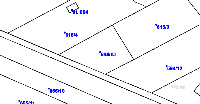 Parcela st. 594/13 v KÚ Černovír, Katastrální mapa